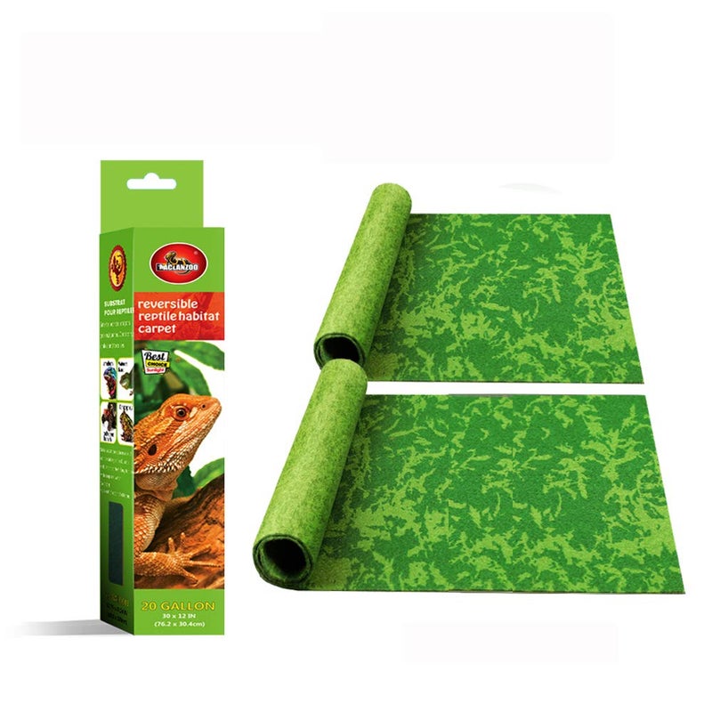 MCLANZOO Reptile Carpet, 30 * 12in Pet Terrarium Liner,Reptiles Cage Mat/Substrate for Snakes, Chameleons, Geckos and Kitchen Use(2sheets) with Tweezers Feeding Tongs - Image 1